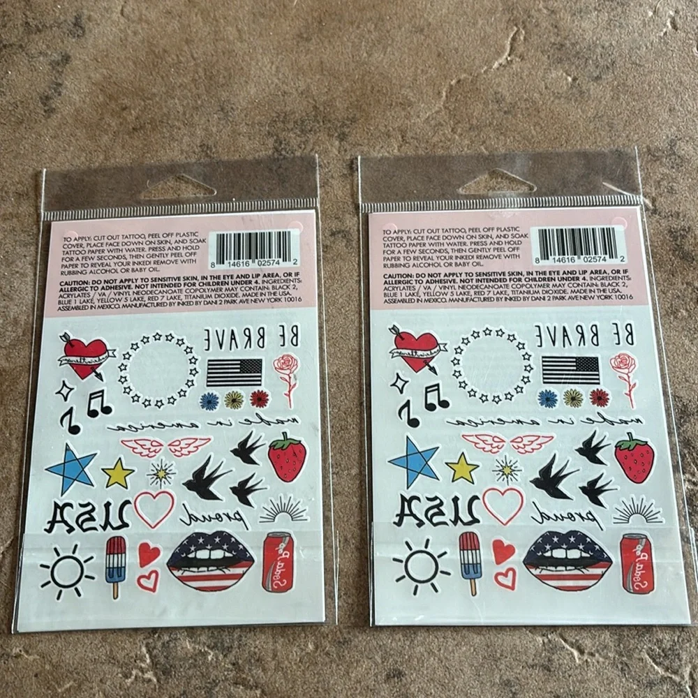 Inked 2 | Temporary Tattoos | Vegan | Hand Drawn Designs Fireworks Food Bundle